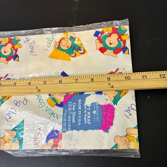 American Greetings Forget Me Not Ziggy Gift Wrap Paper One Sheet 30x40" Vintage - Picture 4 of 10